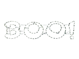 Boo Sign Pure White Wire Frame