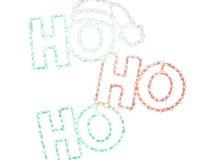 HO HO HO SIGN -Wire Frame Rice Light-