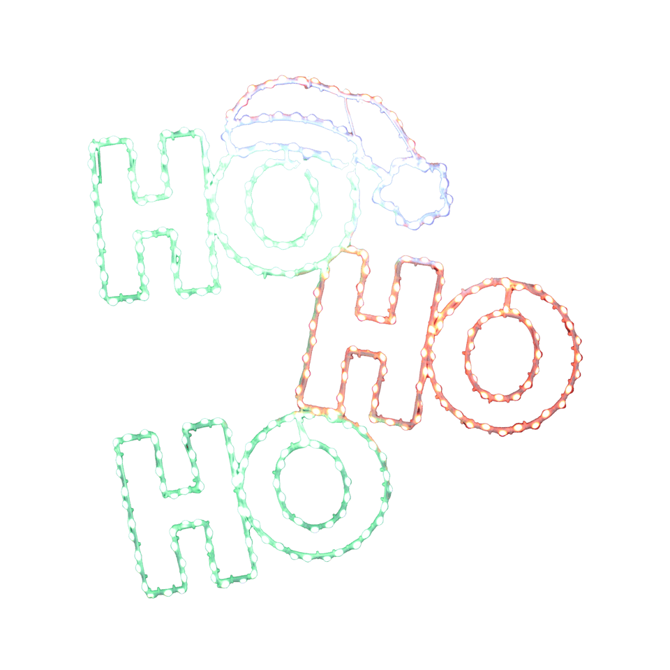 smft2bb005yeim2nv2bj55h1-large HO HO HO SIGN -Wire Frame Rice Light- - Image 1