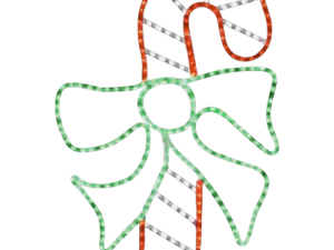 Large Striped Candy Cane With Ribbon